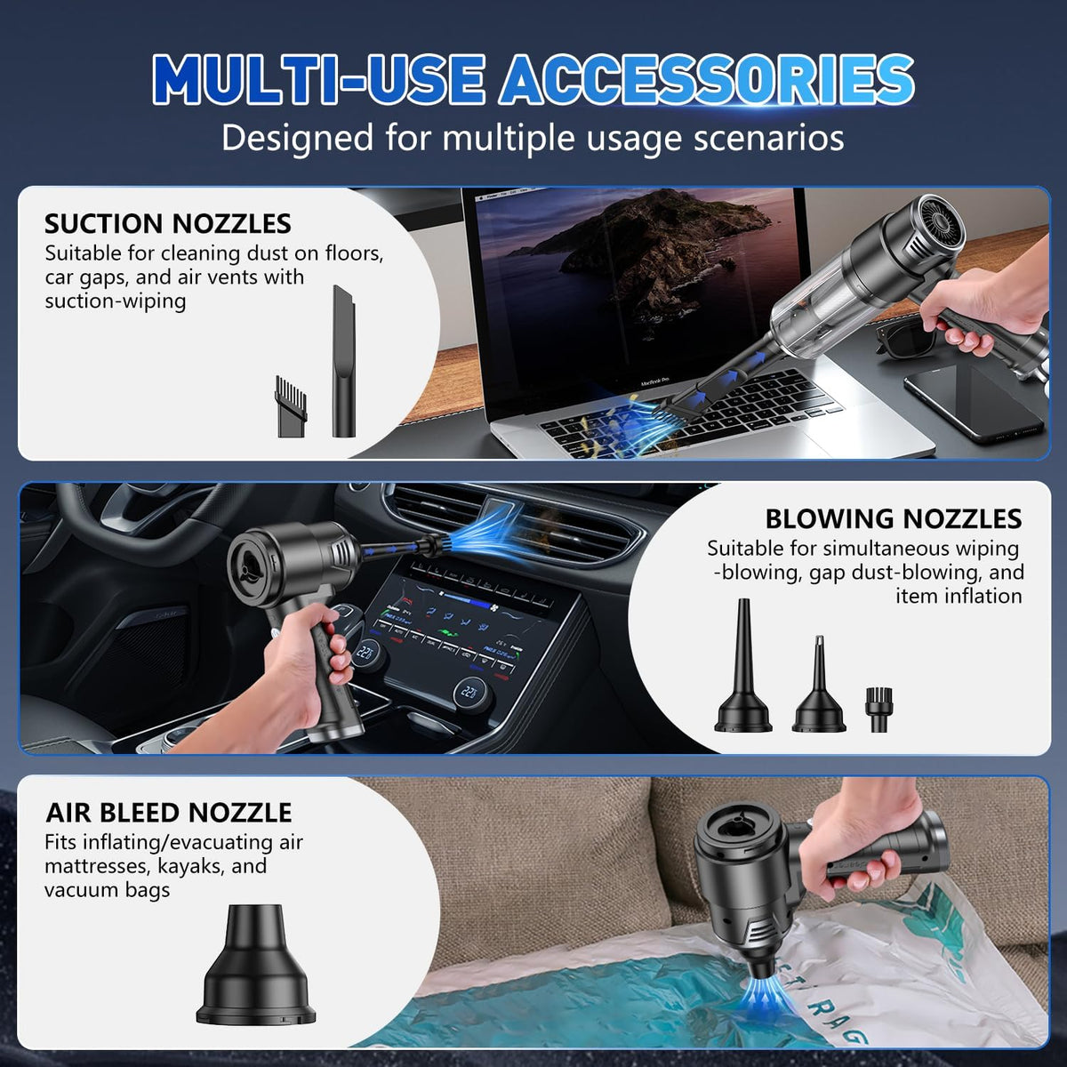 Handheld Car Vacuum Cleaner, Hand Held Vacuum Cleaner and Air Duster