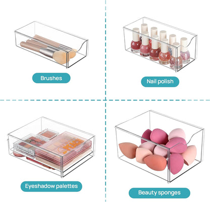 4 Set Acrylic Desk Organizer with 16 Drawers for Office, Makeup