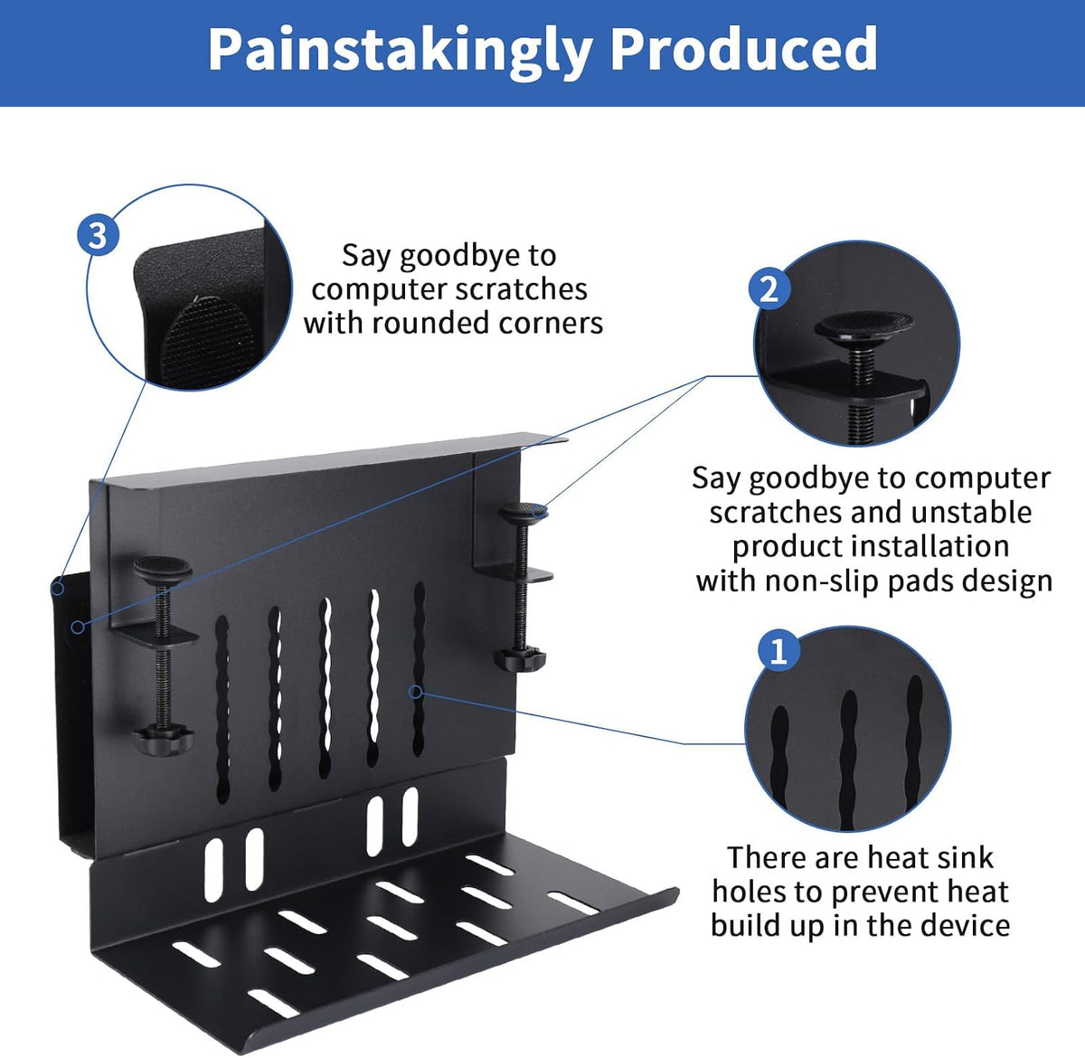 Desk Side Storage,11-4/5" Power Strip Cable Management Tray
