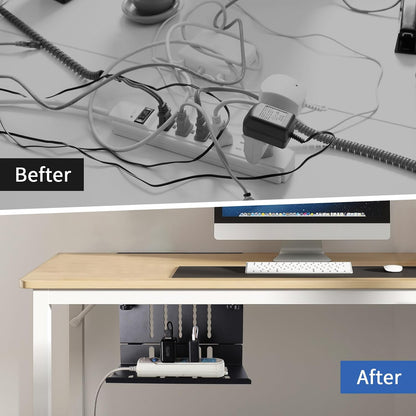 Desk Side Storage,11-4/5" Power Strip Cable Management Tray