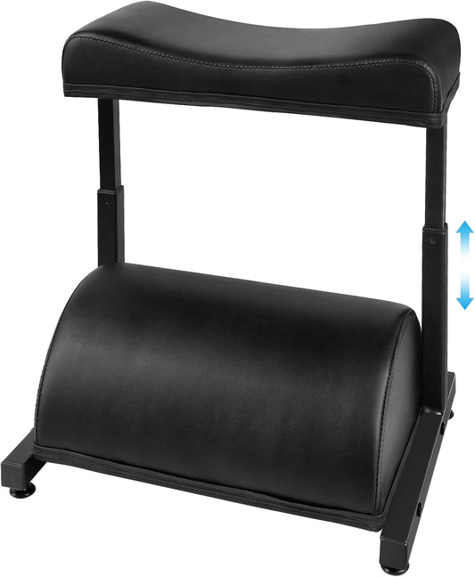 Adjustable Foot Rest Under Desk Footrest Wide Leg Rest 5 Height Positions PU Leather Covered for Desk Office Gaming Chairs Ergonomic, 16.5" L × 12.9" D × 18" H