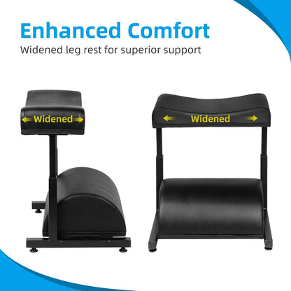 Adjustable Foot Rest Under Desk Footrest Wide Leg Rest 5 Height Positions PU Leather Covered for Desk Office Gaming Chairs Ergonomic, 16.5" L × 12.9" D × 18" H