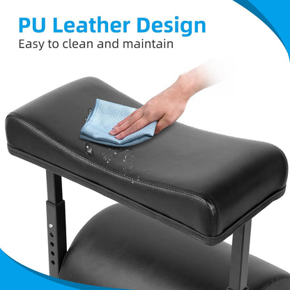 Adjustable Foot Rest Under Desk Footrest Wide Leg Rest 5 Height Positions PU Leather Covered for Desk Office Gaming Chairs Ergonomic, 16.5" L × 12.9" D × 18" H