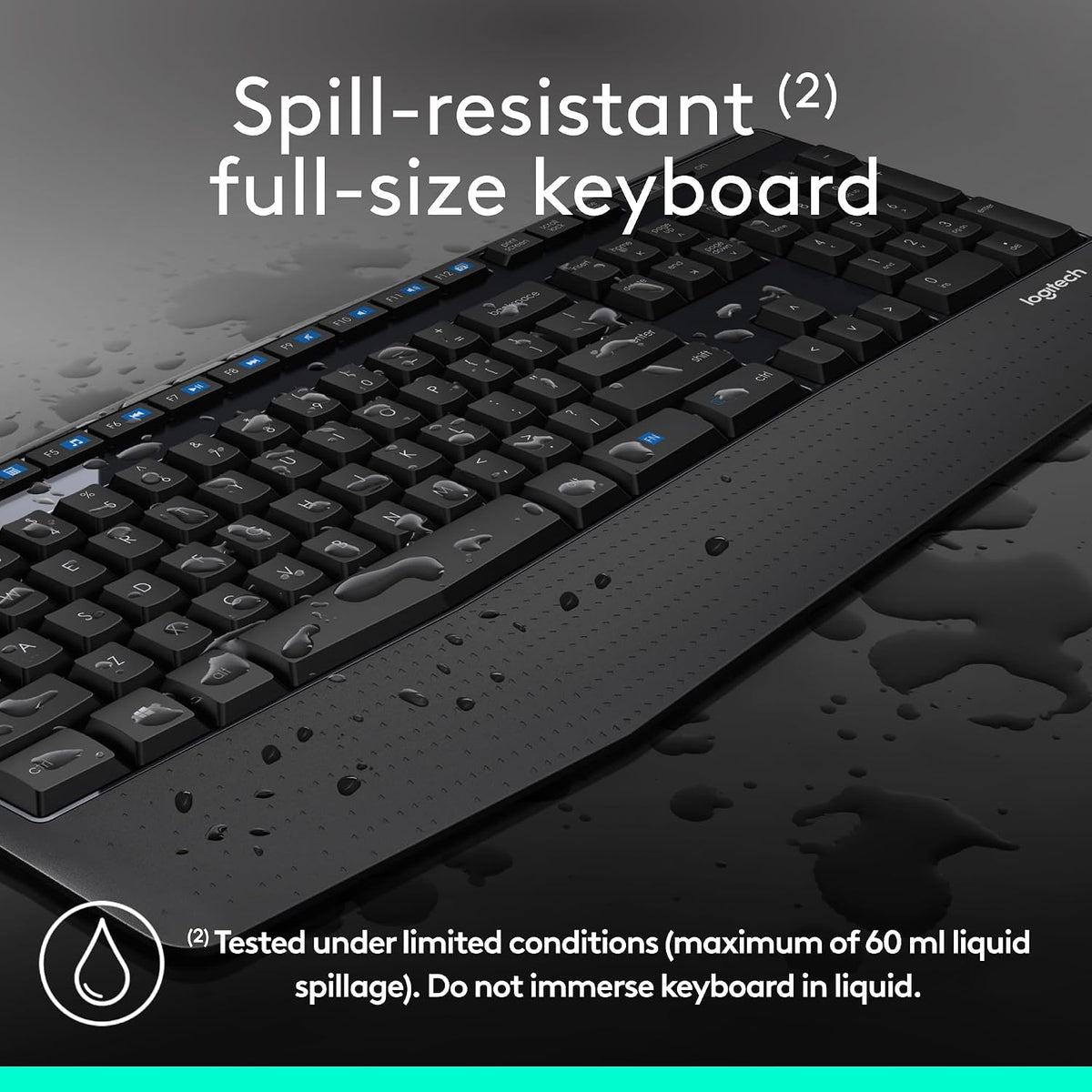 MK345 Full Size Wireless Keyboard and Mouse Combo - Black