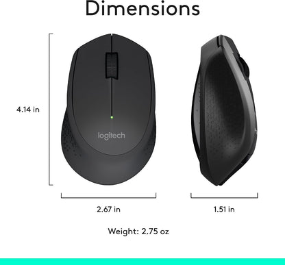 MK345 Full Size Wireless Keyboard and Mouse Combo - Black