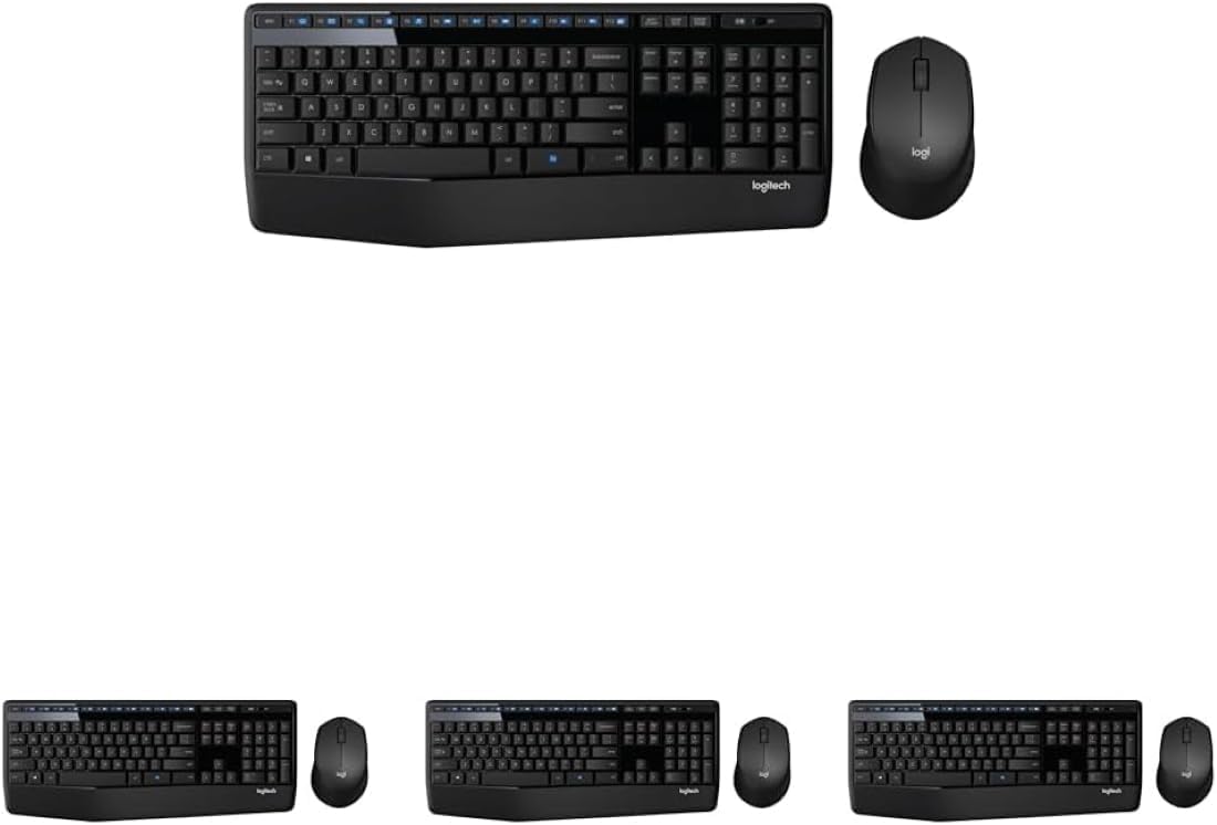MK345 Full Size Wireless Keyboard and Mouse Combo - Black