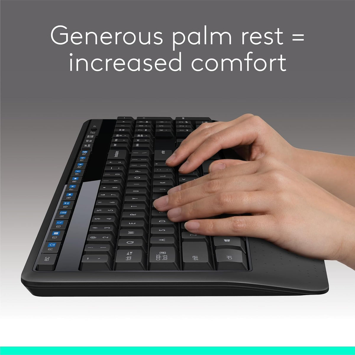 MK345 Full Size Wireless Keyboard and Mouse Combo - Black