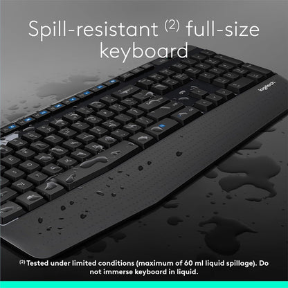 MK345 Full Size Wireless Keyboard and Mouse Combo - Black