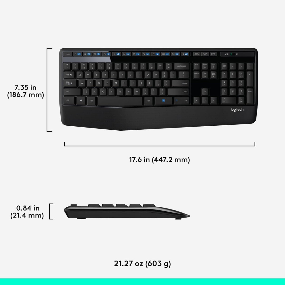 MK345 Full Size Wireless Keyboard and Mouse Combo - Black
