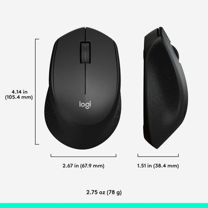 MK345 Full Size Wireless Keyboard and Mouse Combo - Black