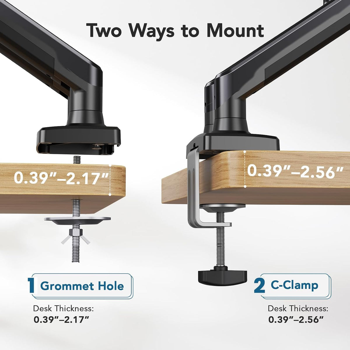 Dual Monitor Mount for 2 Monitors up to 32 inches, Each Arm Holds Max 22lbs, Dual Monitor Stand with Advanced System, Height-Adjustable/Tilt/Swivel/Rotate, VESA Standard 75mm or 100mm