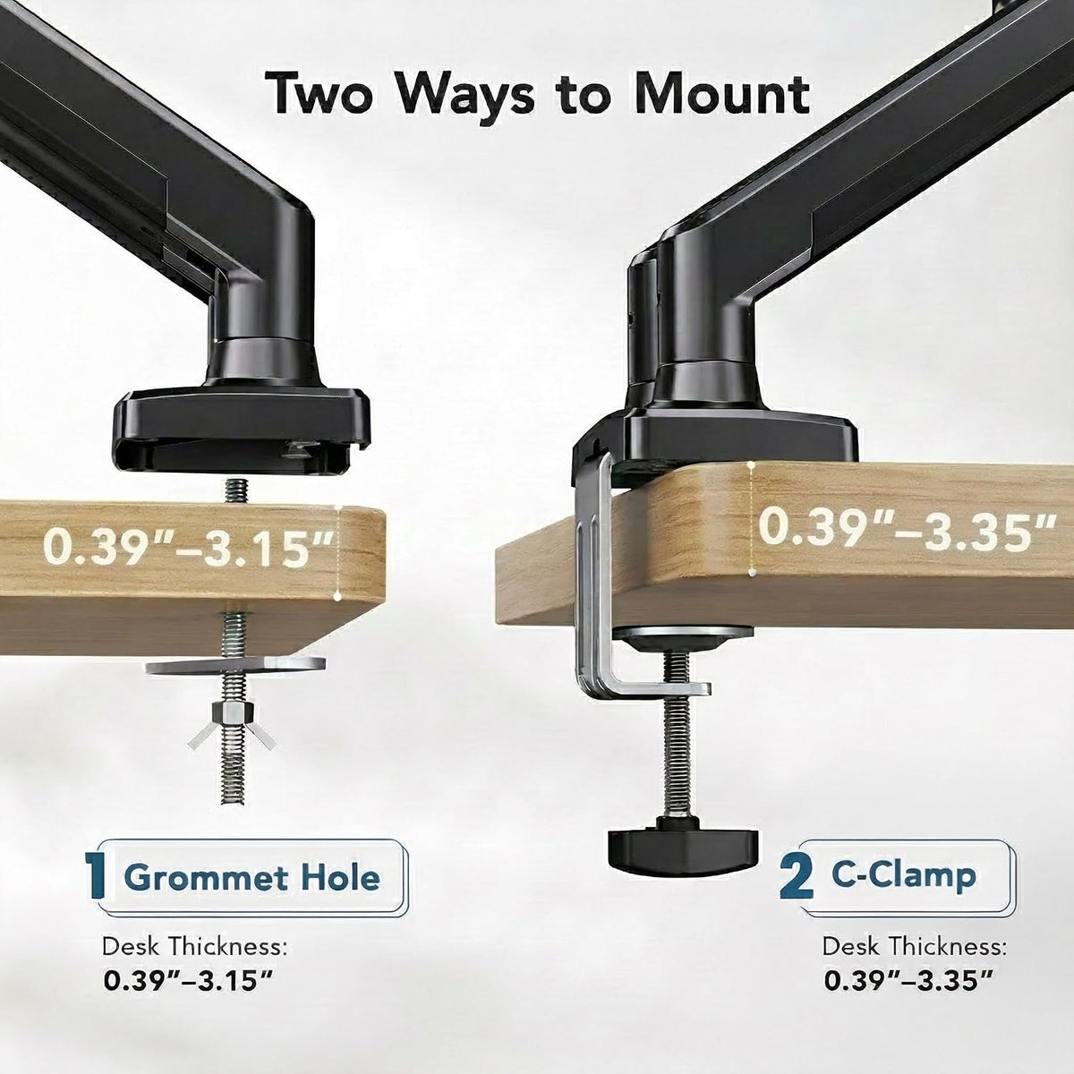 Dual Monitor Mount for 2 Monitors up to 32 inches, Each Arm Holds Max 22lbs, Dual Monitor Stand with Advanced System, Height-Adjustable/Tilt/Swivel/Rotate, VESA Standard 75mm or 100mm