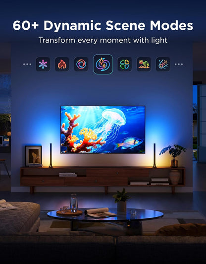 Smart RGBWIC Light Bars, 15-Inch WiFi TV Backlight for 45-70-Inch TVs