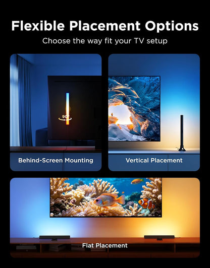 Smart RGBWIC Light Bars, 15-Inch WiFi TV Backlight for 45-70-Inch TVs