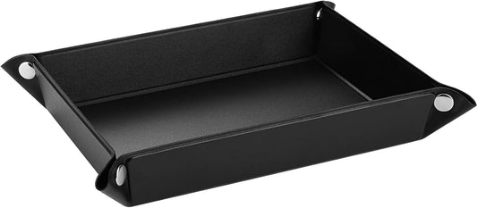PU Valet Tray for Key Coin Phone Jewelry Wallet, M, Black