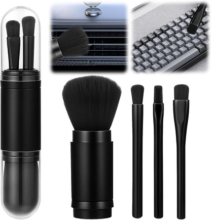 4 Pack Exquisite Duster Brush Kit, Mini Keyboard Cleaning Brushes Kit Model Cleaning Brush Nylon Anti Static Electronic Dust Brushes Efficient Dust Removal for Digital Devices Car Interior