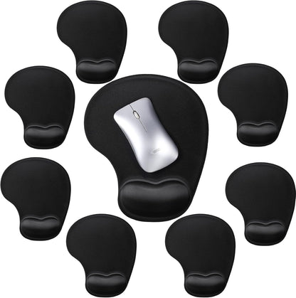 9 Pcs Ergonomic Mouse Pad with Wrist Rest Black Mouse Pads Memory Foam Non-Slip Mousepad Comfortable Computer Mousepad with PU Base for Pain Relief Computer Cafe Home Office Desk Accessories