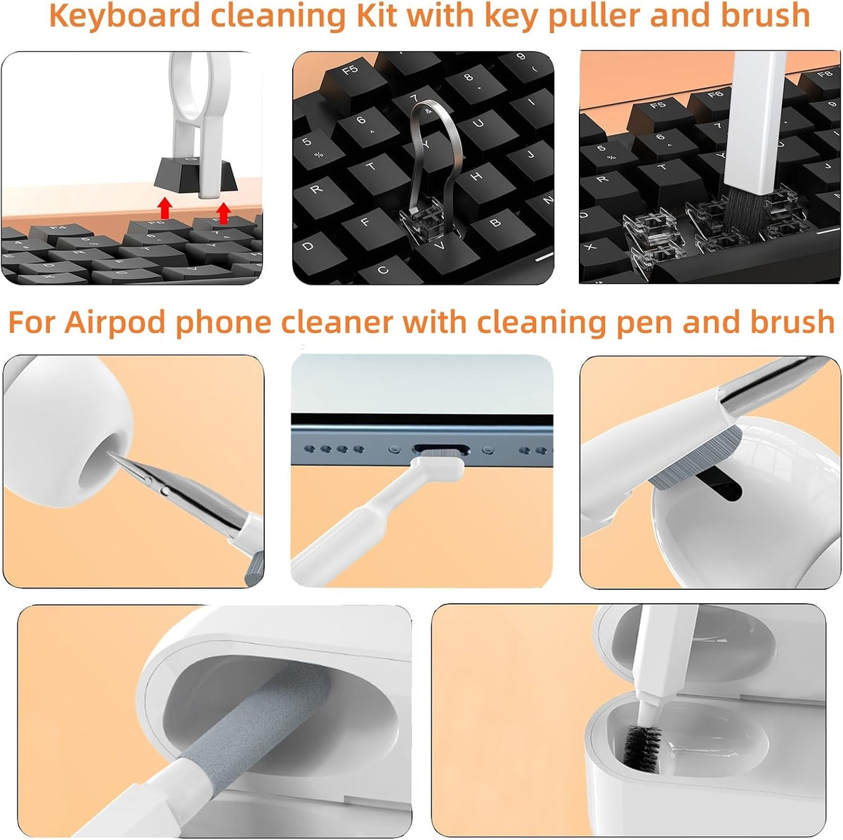 20-in-1 Laptop Phone Screen Earbud Cleaning Kit, Keyboard Cleaner Kit