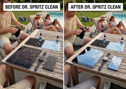 Dr. Spritz Screen Cleaner Spray (2 Pack) - Streak-Free Cleaning Kit for Laptop, MacBook, iPhone, Smart TV & Computer Monitor - Plant-Based & Alcohol-Free - Includes 2 Microfiber Cloths & Detail Tools