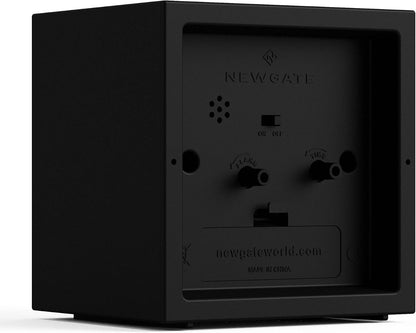 ® Equinox Alarm Clock | Design-led Cube Shaped Modern Alarm | Black | Ideal for Bedside, Desk, Shelf & Mantel | Mid-Century Bedroom & Office Accessory