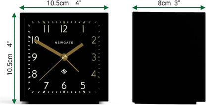 ® Equinox Alarm Clock | Design-led Cube Shaped Modern Alarm | Black | Ideal for Bedside, Desk, Shelf & Mantel | Mid-Century Bedroom & Office Accessory