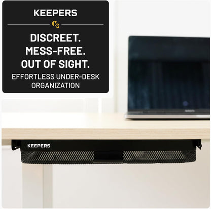 KEEPERS Anything Keeper — Compact 11x10in Under-Cabinet Slide-Out Drawer, Hidden Steel Organizer for K-Cups & Desk Items, RV & Small Kitchen — Black