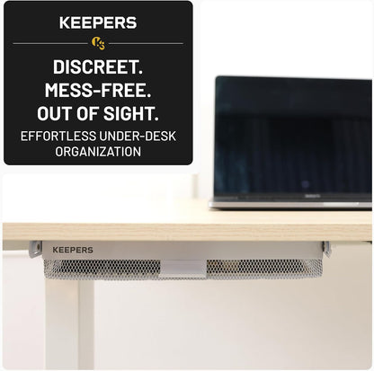 KEEPERS Anything Keeper — Compact 11x10in Under-Cabinet Slide-Out Drawer, Hidden Steel Organizer for K-Cups & Desk Items, RV & Small Kitchen — Black