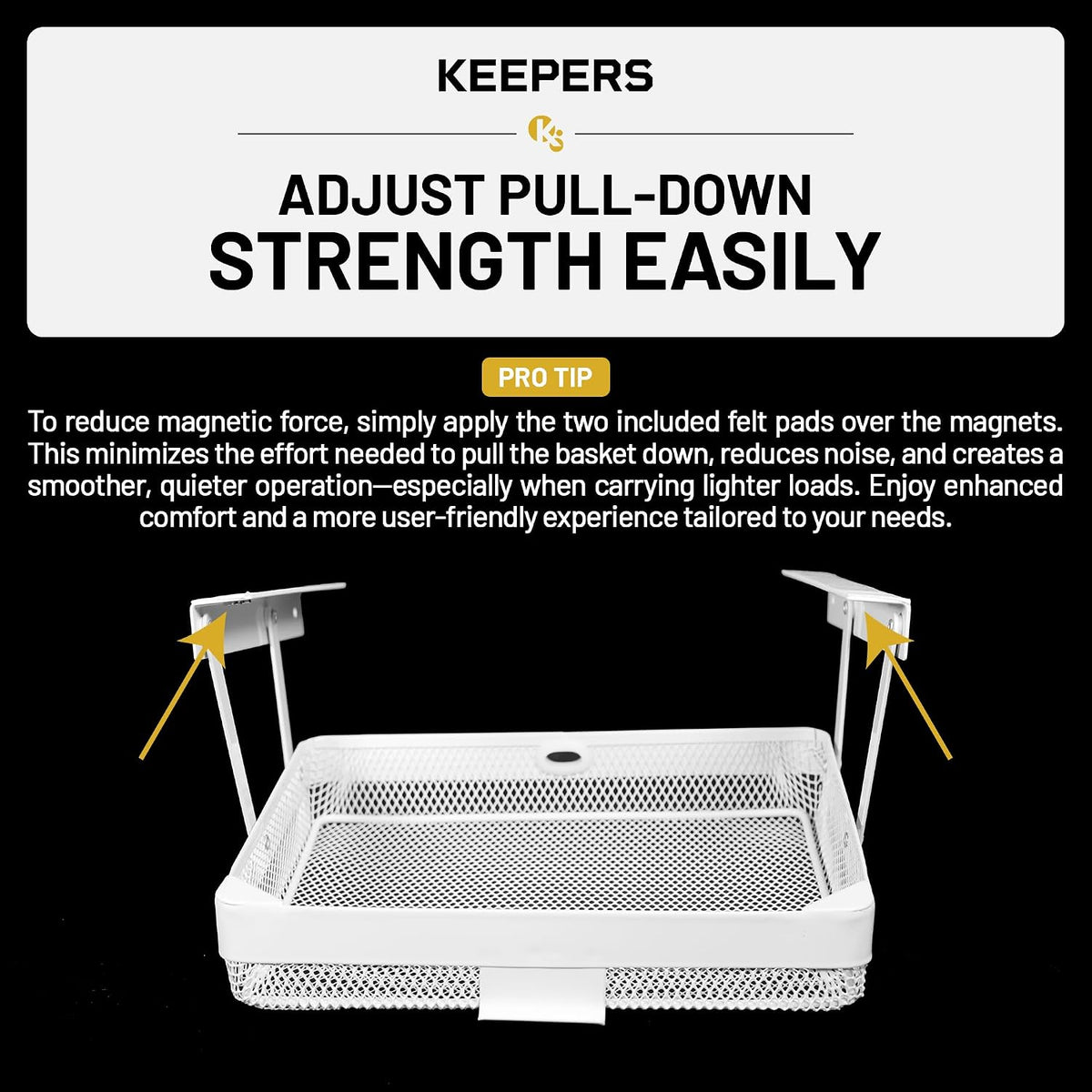 KEEPERS Anything Keeper — Compact 11x10in Under-Cabinet Slide-Out Drawer, Hidden Steel Organizer for K-Cups & Desk Items, RV & Small Kitchen — Black