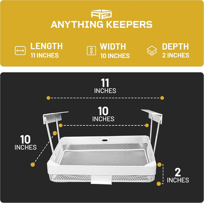 KEEPERS Anything Keeper — Compact 11x10in Under-Cabinet Slide-Out Drawer, Hidden Steel Organizer for K-Cups & Desk Items, RV & Small Kitchen — Black