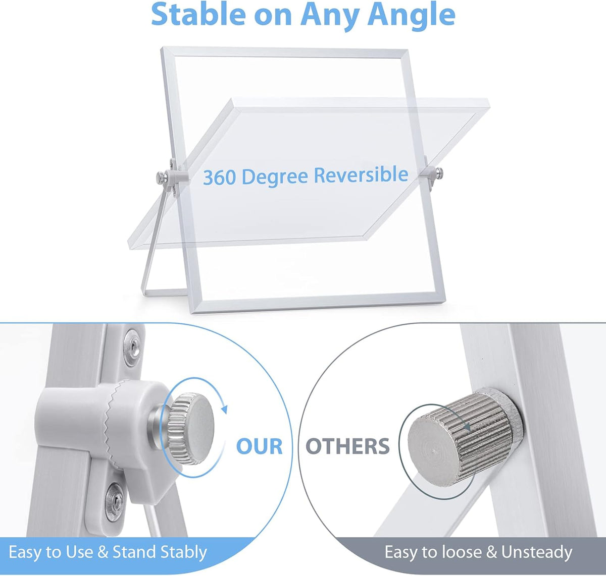 Small WhiteBoard with Stand 10" X 10"