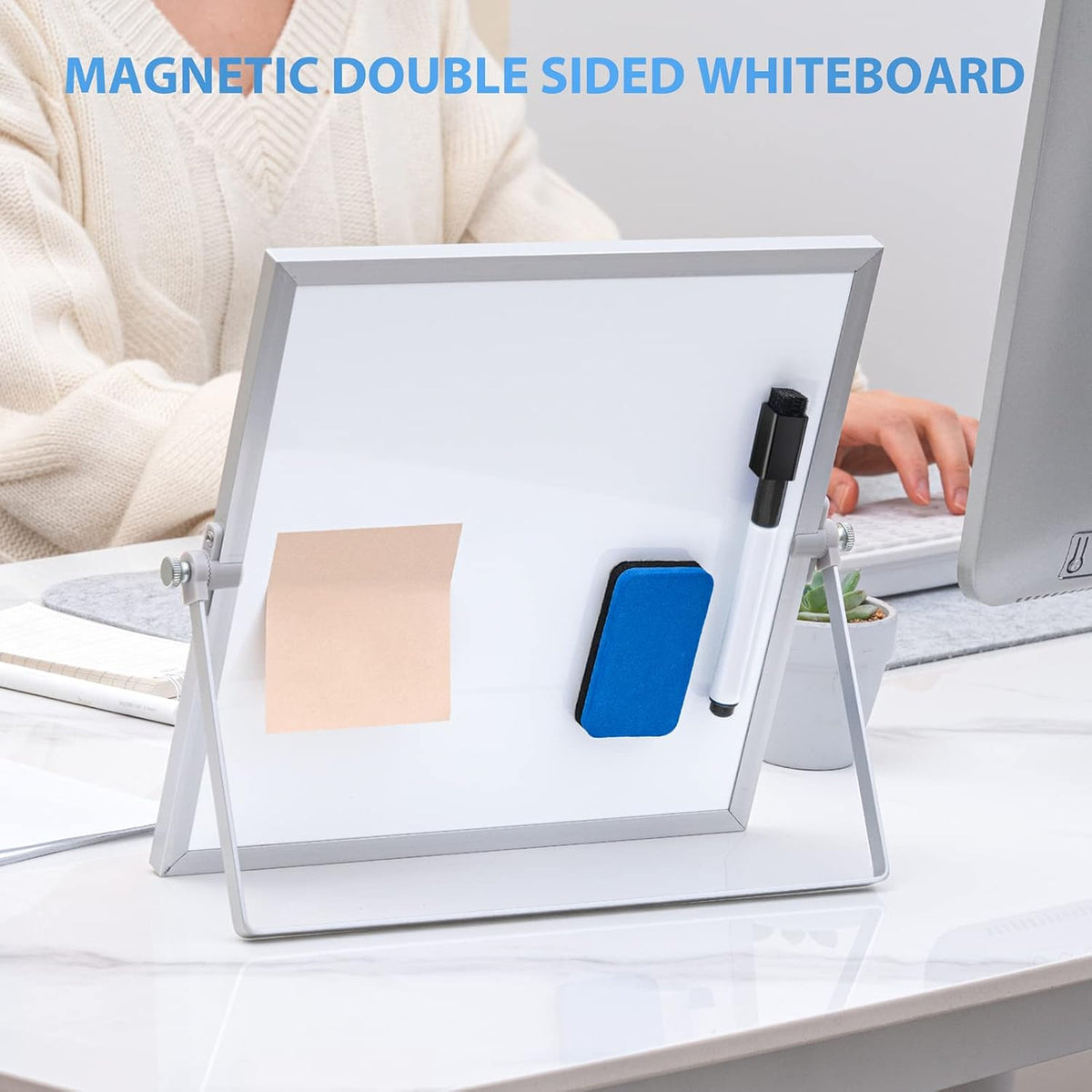 Small WhiteBoard with Stand 10" X 10"
