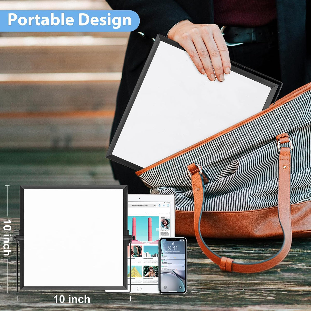 Small WhiteBoard with Stand 10" X 10"