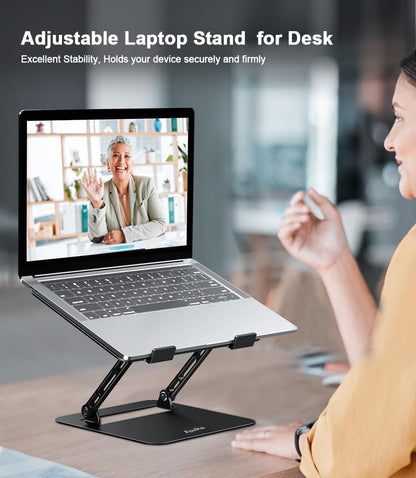 Adjustable Laptop Stand for Desk,Portable Laptop Stand Holder and Riser,Foldable Aluminum Notebook Computer Stands for MacBook Air Pro HP Lenovo Dell Samsung Chromebook, 10-15.6 inch, Purple
