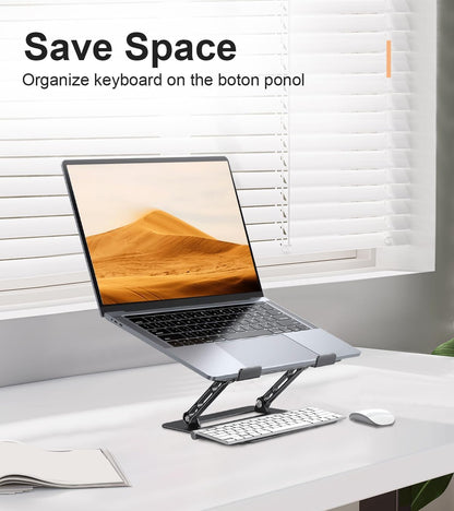 Adjustable Laptop Stand for Desk,Portable Laptop Stand Holder and Riser,Foldable Aluminum Notebook Computer Stands for MacBook Air Pro HP Lenovo Dell Samsung Chromebook, 10-15.6 inch, Purple