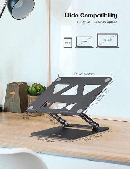 Adjustable Laptop Stand for Desk,Portable Laptop Stand Holder and Riser,Foldable Aluminum Notebook Computer Stands for MacBook Air Pro HP Lenovo Dell Samsung Chromebook, 10-15.6 inch, Purple