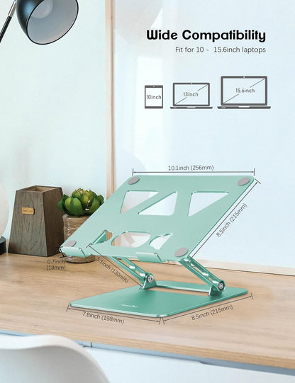 Adjustable Laptop Stand for Desk,Portable Laptop Stand Holder and Riser,Foldable Aluminum Notebook Computer Stands for MacBook Air Pro HP Lenovo Dell Samsung Chromebook, 10-15.6 inch, Purple