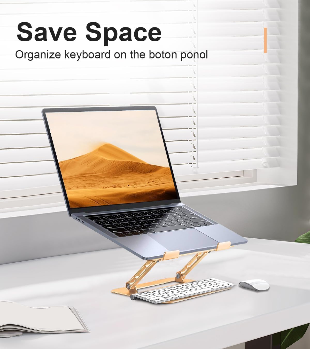 Adjustable Laptop Stand for Desk,Portable Laptop Stand Holder and Riser,Foldable Aluminum Notebook Computer Stands for MacBook Air Pro HP Lenovo Dell Samsung Chromebook, 10-15.6 inch, Purple
