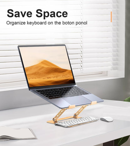 Adjustable Laptop Stand for Desk,Portable Laptop Stand Holder and Riser,Foldable Aluminum Notebook Computer Stands for MacBook Air Pro HP Lenovo Dell Samsung Chromebook, 10-15.6 inch, Purple