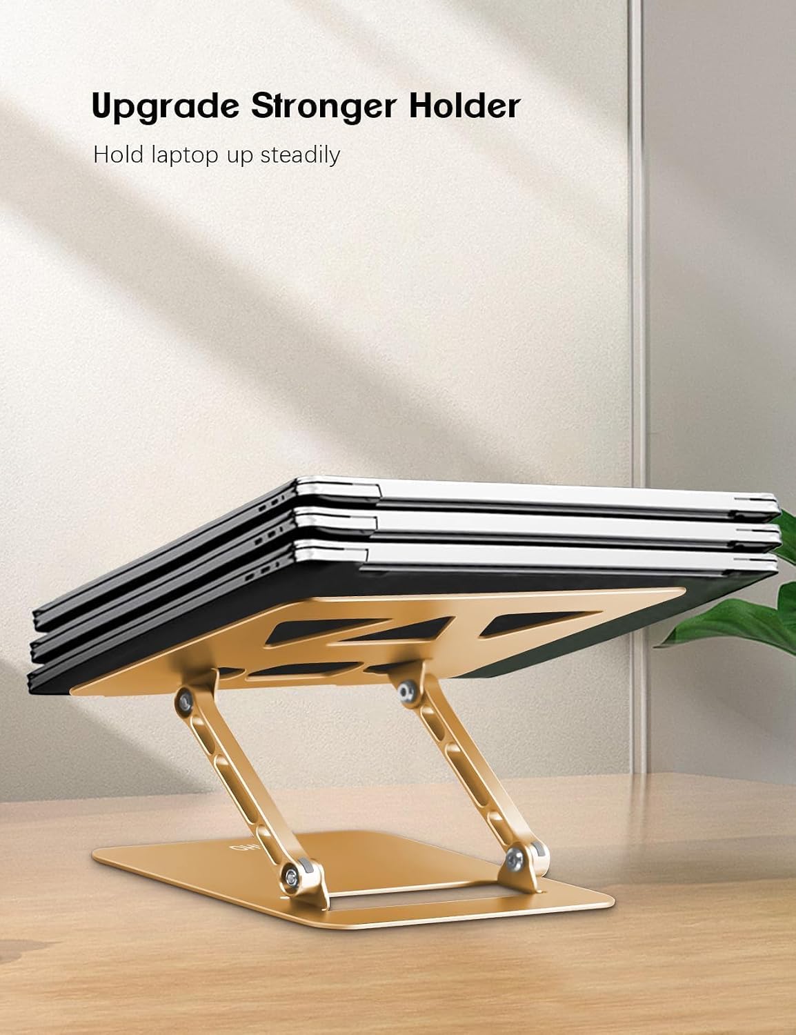 Adjustable Laptop Stand for Desk,Portable Laptop Stand Holder and Riser,Foldable Aluminum Notebook Computer Stands for MacBook Air Pro HP Lenovo Dell Samsung Chromebook, 10-15.6 inch, Purple