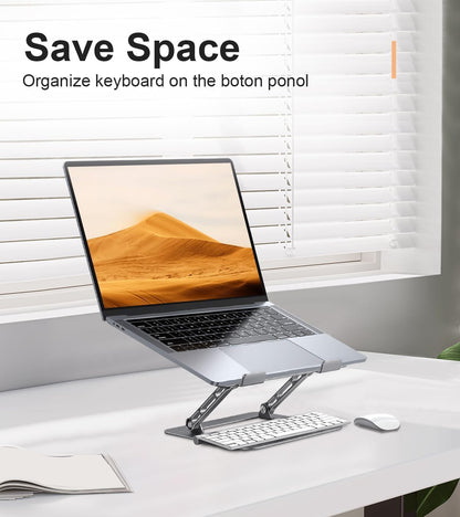 Adjustable Laptop Stand for Desk,Portable Laptop Stand Holder and Riser,Foldable Aluminum Notebook Computer Stands for MacBook Air Pro HP Lenovo Dell Samsung Chromebook, 10-15.6 inch, Purple