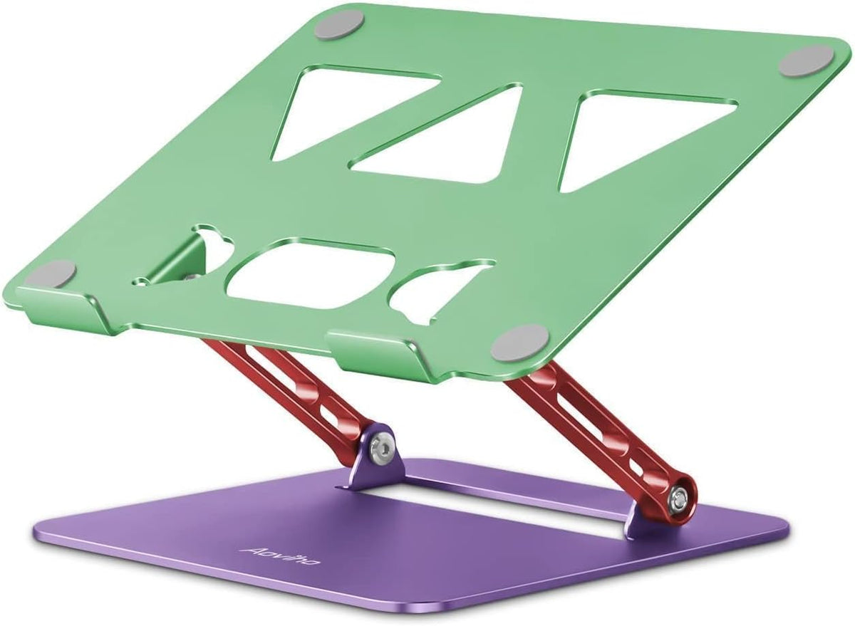 Adjustable Laptop Stand for Desk,Portable Laptop Stand Holder and Riser,Foldable Aluminum Notebook Computer Stands for MacBook Air Pro HP Lenovo Dell Samsung Chromebook, 10-15.6 inch, Purple