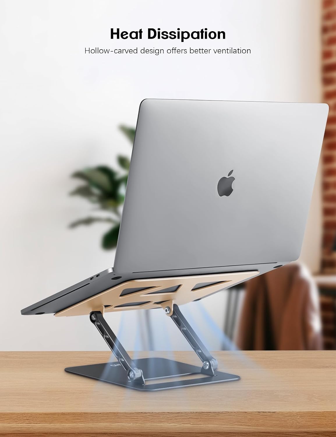 Adjustable Laptop Stand for Desk,Portable Laptop Stand Holder and Riser,Foldable Aluminum Notebook Computer Stands for MacBook Air Pro HP Lenovo Dell Samsung Chromebook, 10-15.6 inch, Purple