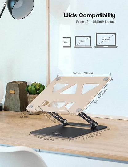 Adjustable Laptop Stand for Desk,Portable Laptop Stand Holder and Riser,Foldable Aluminum Notebook Computer Stands for MacBook Air Pro HP Lenovo Dell Samsung Chromebook, 10-15.6 inch, Purple