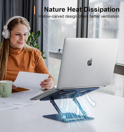 Adjustable Laptop Stand for Desk,Portable Laptop Stand Holder and Riser,Foldable Aluminum Notebook Computer Stands for MacBook Air Pro HP Lenovo Dell Samsung Chromebook, 10-15.6 inch, Purple