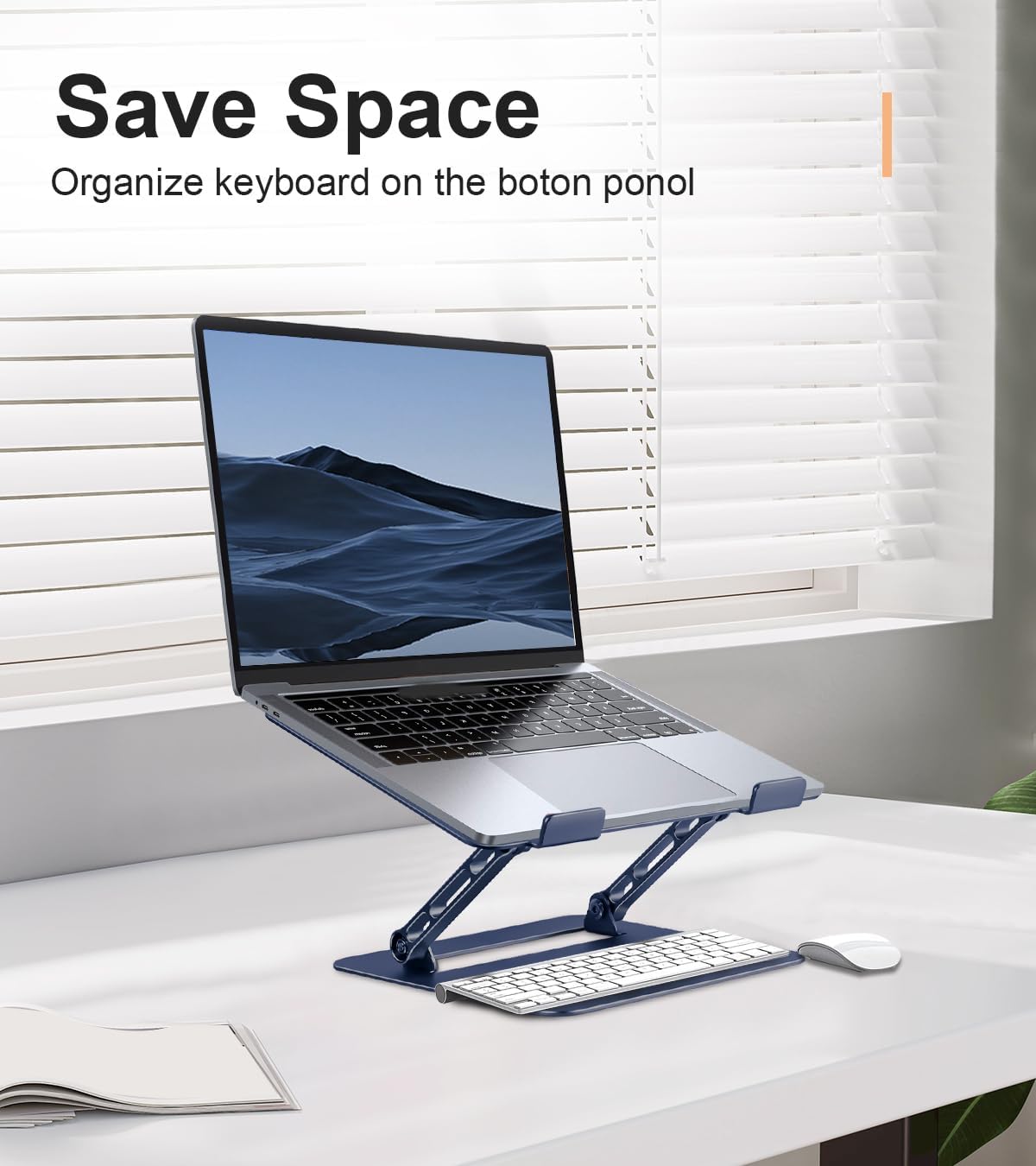 Adjustable Laptop Stand for Desk,Portable Laptop Stand Holder and Riser,Foldable Aluminum Notebook Computer Stands for MacBook Air Pro HP Lenovo Dell Samsung Chromebook, 10-15.6 inch, Purple