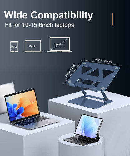 Adjustable Laptop Stand for Desk,Portable Laptop Stand Holder and Riser,Foldable Aluminum Notebook Computer Stands for MacBook Air Pro HP Lenovo Dell Samsung Chromebook, 10-15.6 inch, Purple