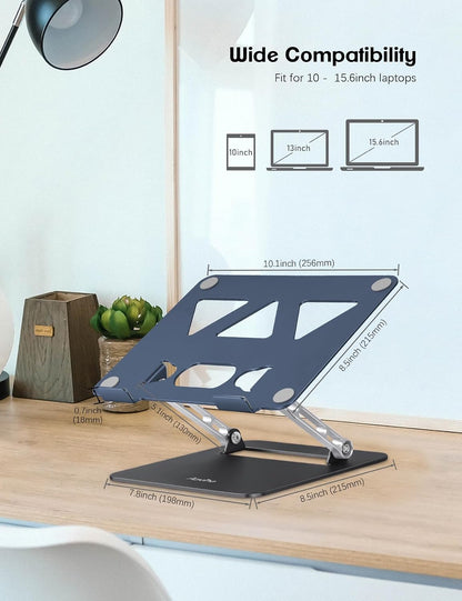 Adjustable Laptop Stand for Desk,Portable Laptop Stand Holder and Riser,Foldable Aluminum Notebook Computer Stands for MacBook Air Pro HP Lenovo Dell Samsung Chromebook, 10-15.6 inch, Purple
