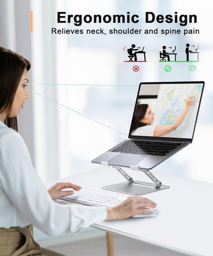Adjustable Laptop Stand for Desk,Portable Laptop Stand Holder and Riser,Foldable Aluminum Notebook Computer Stands for MacBook Air Pro HP Lenovo Dell Samsung Chromebook, 10-15.6 inch, Purple