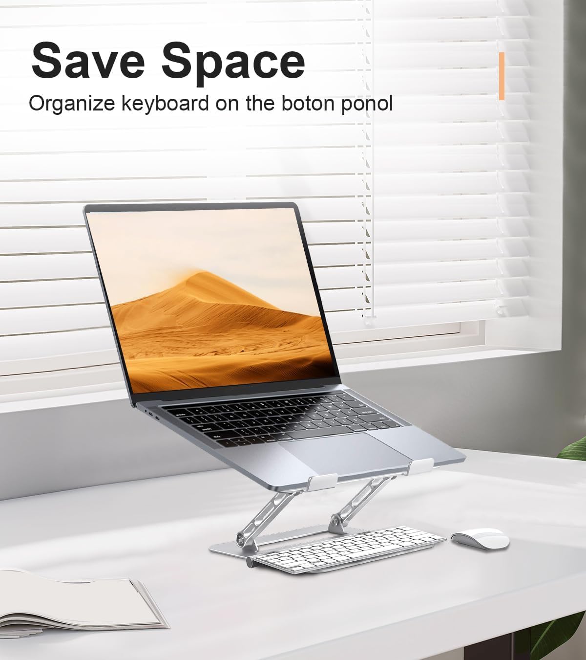 Adjustable Laptop Stand for Desk,Portable Laptop Stand Holder and Riser,Foldable Aluminum Notebook Computer Stands for MacBook Air Pro HP Lenovo Dell Samsung Chromebook, 10-15.6 inch, Purple