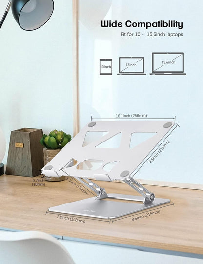 Adjustable Laptop Stand for Desk,Portable Laptop Stand Holder and Riser,Foldable Aluminum Notebook Computer Stands for MacBook Air Pro HP Lenovo Dell Samsung Chromebook, 10-15.6 inch, Purple